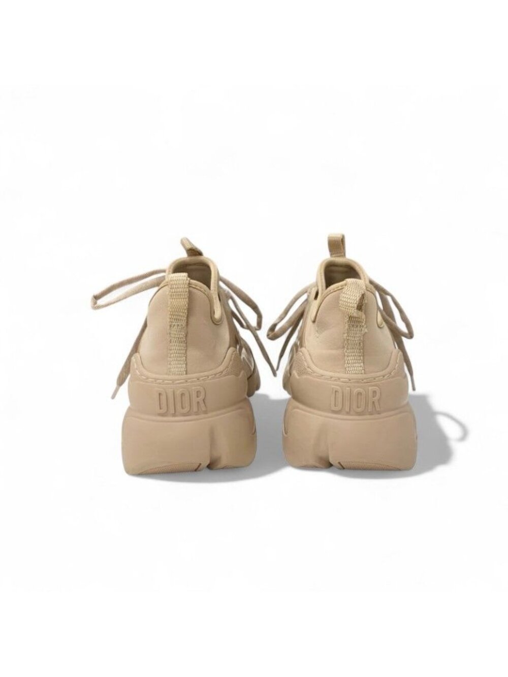 Christian Dior D-connect Sneakers Shoes Rubber Fabric Leather Pink Beige Logo - Picture 6 of 11
